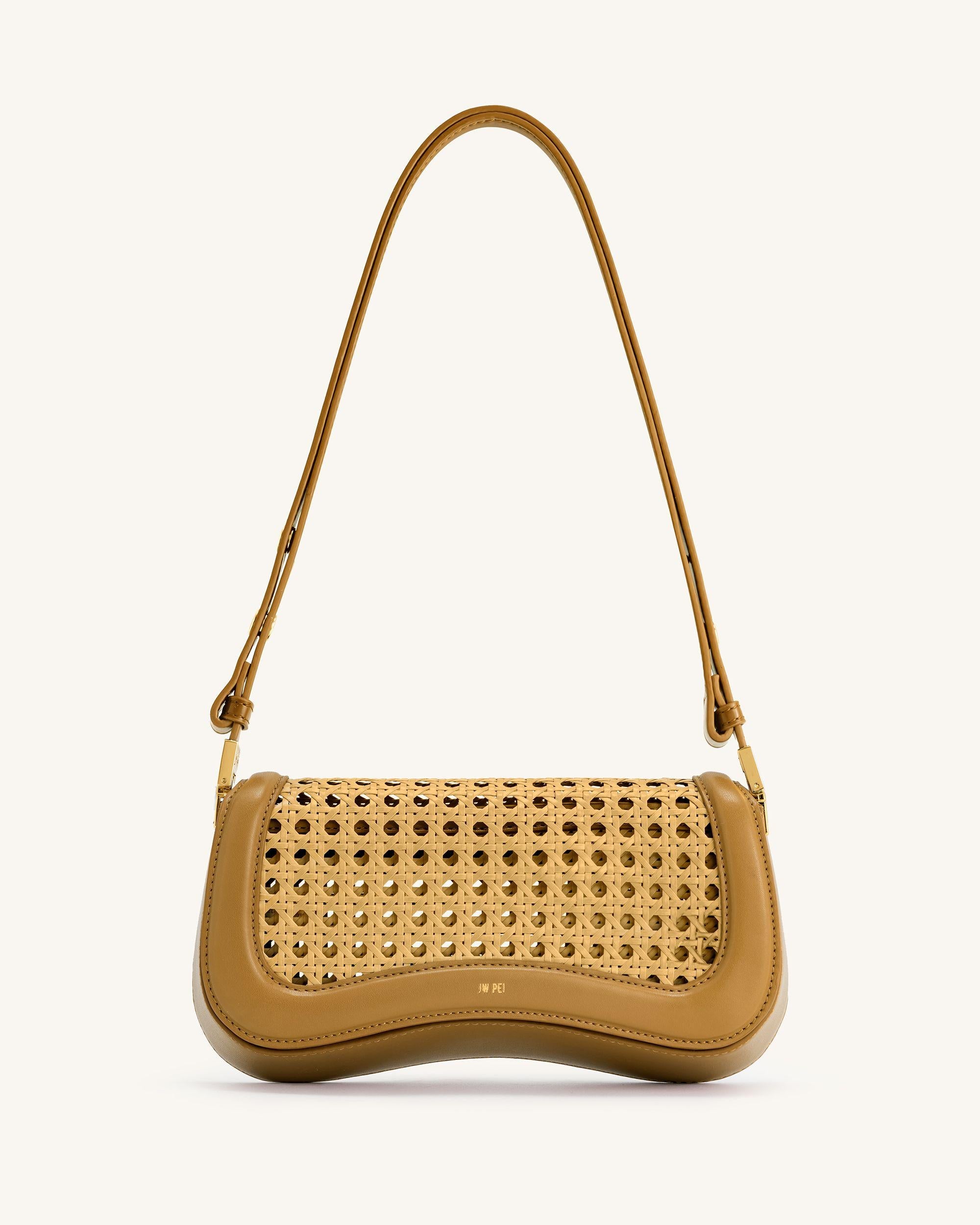 Jw Pei Joy Faux Bamboo Woven Shoulder Bag Brown