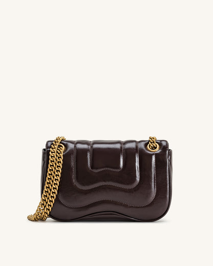 Jw Pei Tina Quilted Chain Crossbody Deep Claret Brown