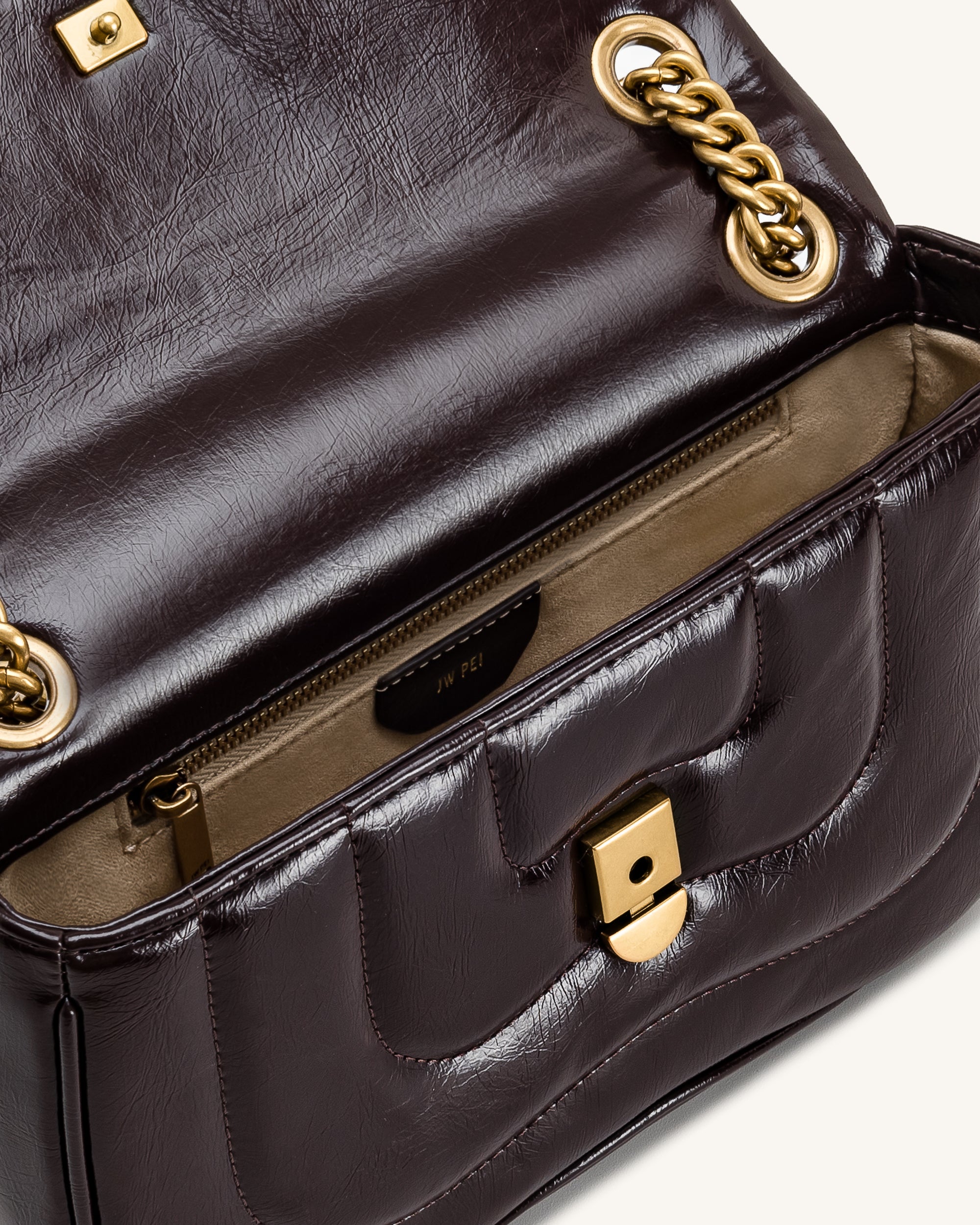 Jw Pei Tina Quilted Chain Crossbody Deep Claret Brown
