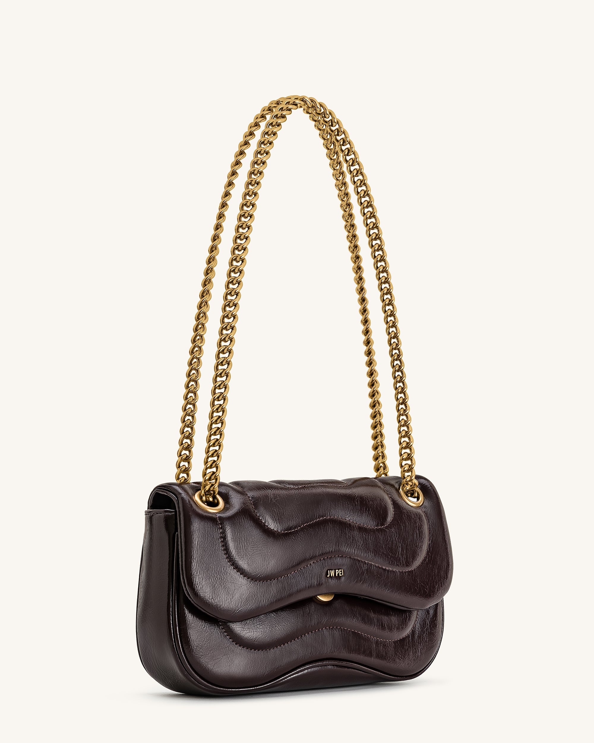 Jw Pei Tina Quilted Chain Crossbody Deep Claret Brown