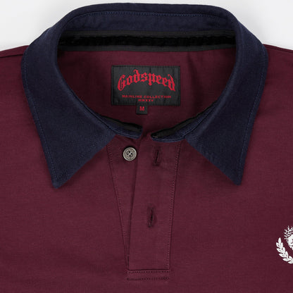 Godspeed Victor Oversized Crest Polo (Burgundy / Navy)