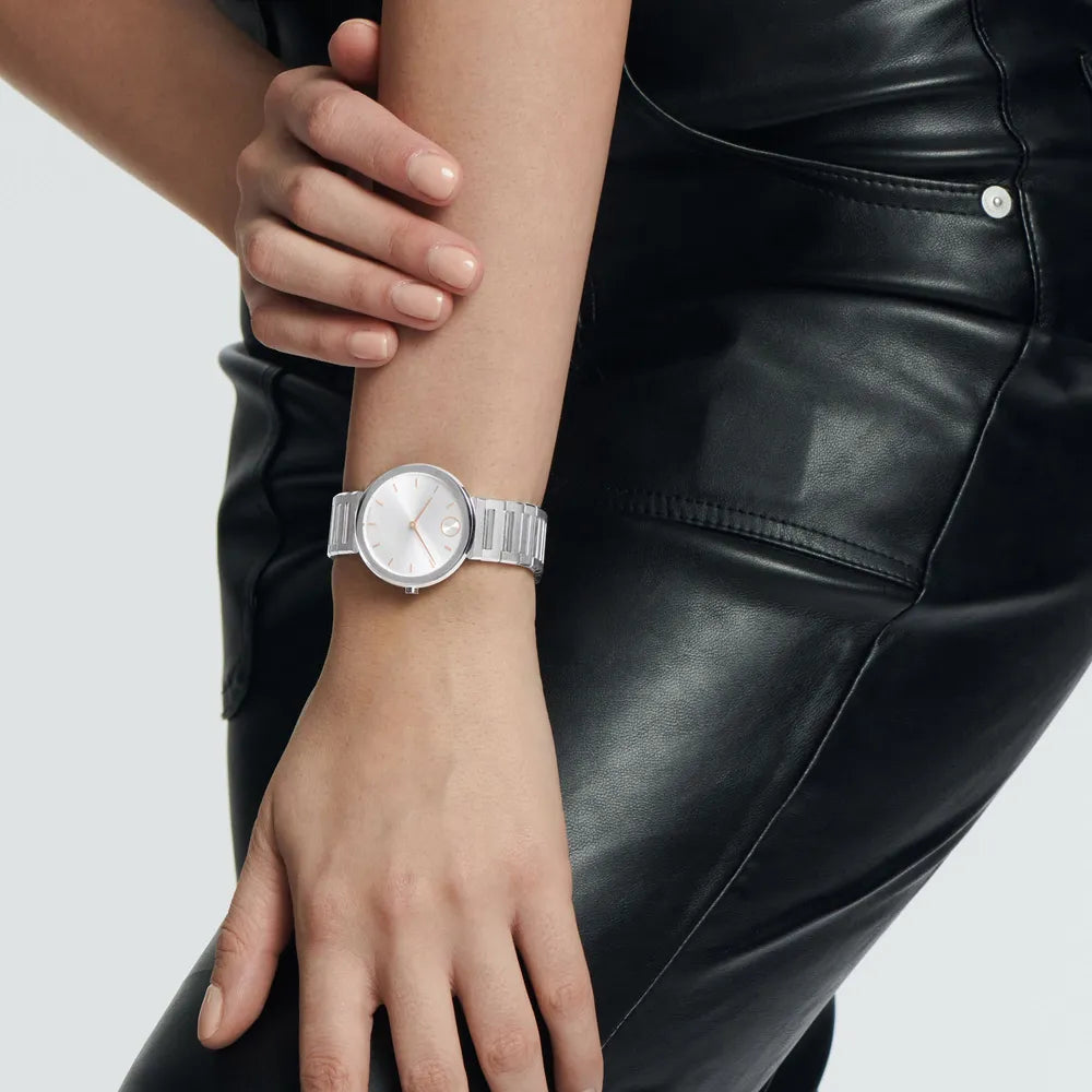 Movado Bold Horizon Women Quartz Silver Dial Analog Stainless Steel Watch 3601090
