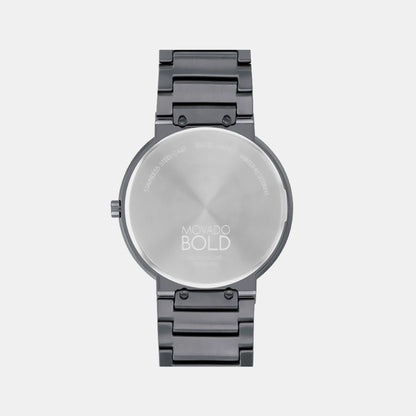 Movado Bold Horizon Men Quartz Blue Dial Analog Stainless Steel Watch 3601076