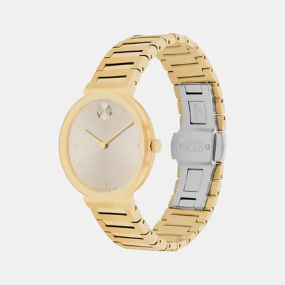 Movado Bold Horizon Women Quartz Taupe Dial Analog Stainless Steel Watch 3601088