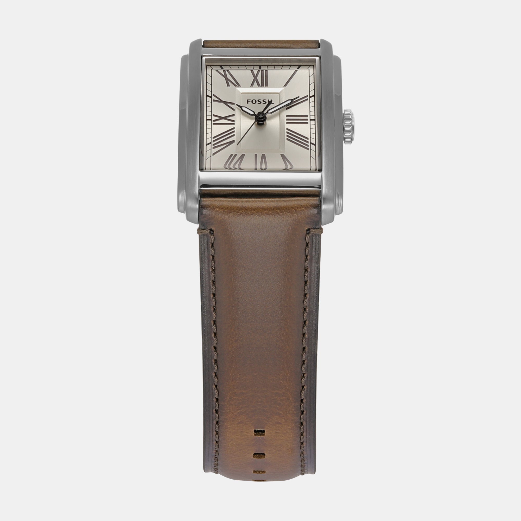 Fossil Carraway Men Quartz Cream Dial Analog Leather Watch Fs6012