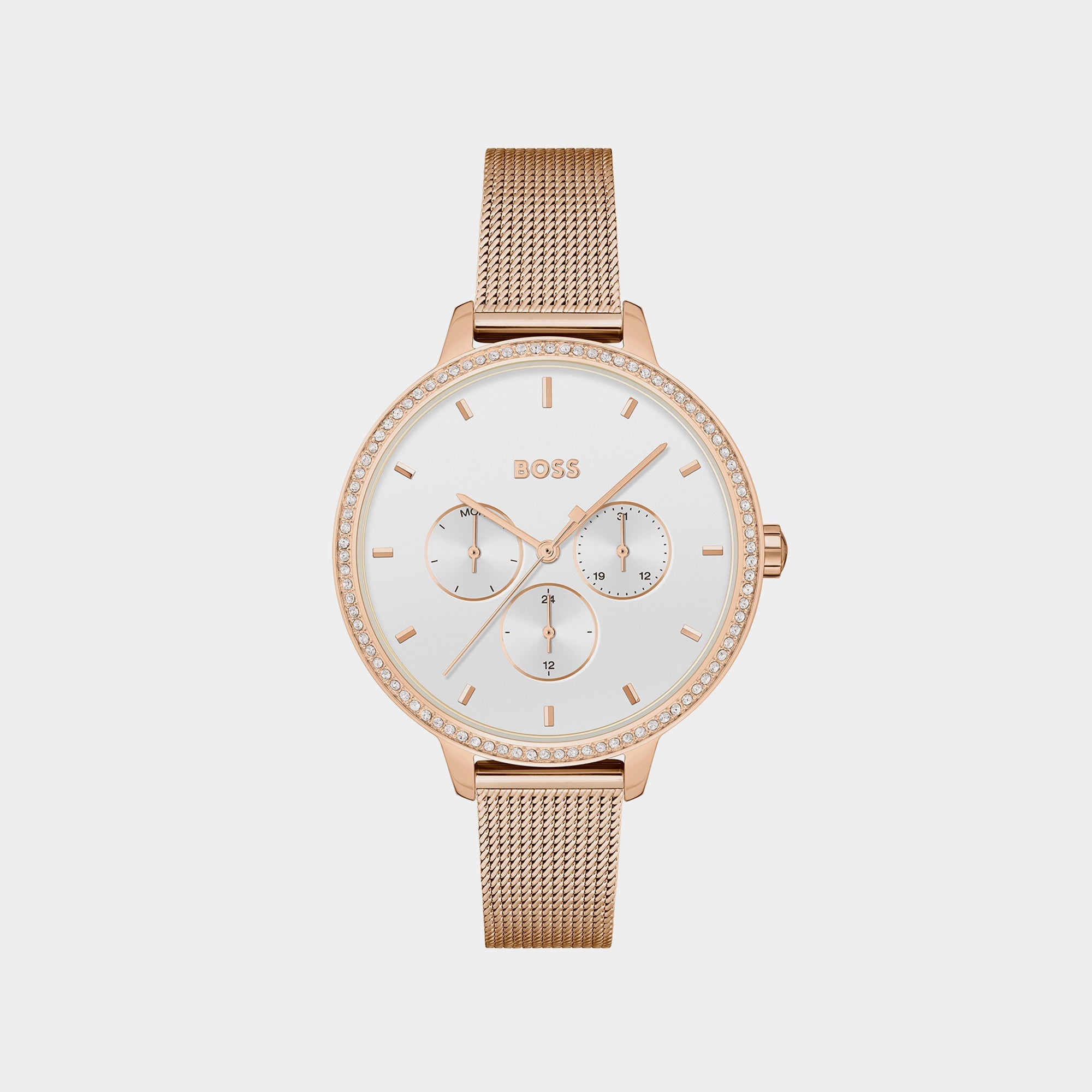 Boss Prime Women Quartz White Dial Analog Stainless Steel Watch 1502663