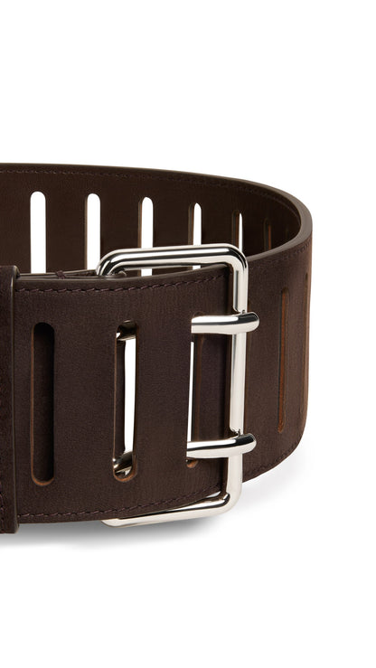 Alaïa Rectangular Large Belt In Nubuck