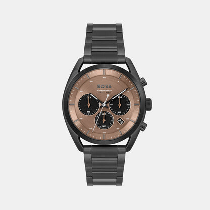 Boss Top Men Quartz Brown Dial Chronograph Stainless Steel Watch 1514095