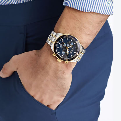 Movado Heritage Calendoplan S Men Quartz Blue Dial Chronograph Stainless Steel Watch 3650126