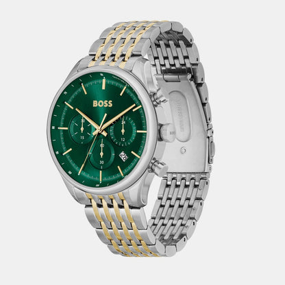 Boss Gregor Men Quartz Green Dial Chronograph Stainless Steel Watch 1514081