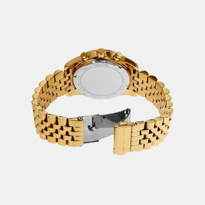 Michael Kors Lexington Women Quartz Gold Dial Chronograph Stainless Steel Watch Mk7378
