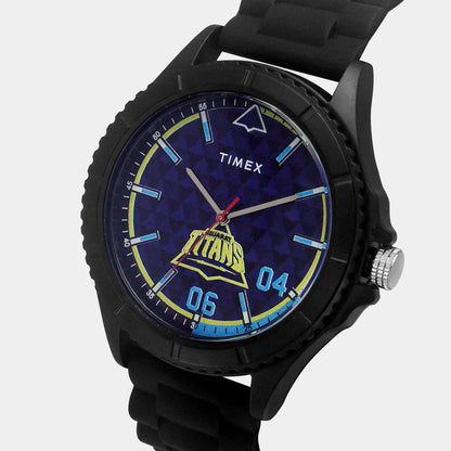 Timex Men Quartz Blue Dial Analog Silicone Watch Tw00Zr564