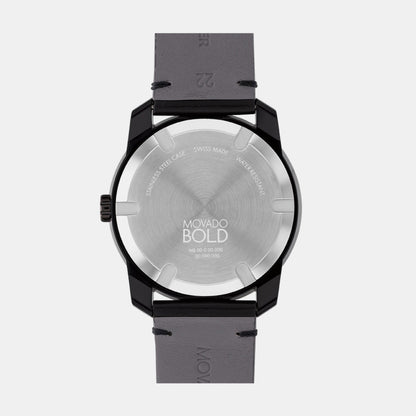 Movado Bold TR90 Men Quartz Black Dial Analog Stainless Steel Watch 3601130