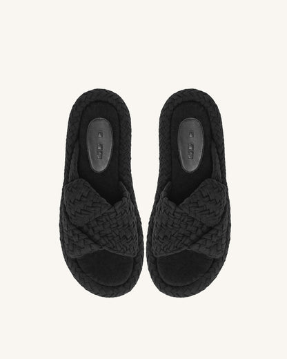 Jw Pei Lilah Woven Platform Sandal Black