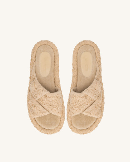 Jw Pei Lilah Woven Platform Sandal Beige