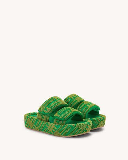 Jw Pei Lexi Terry Slide Sandal Green