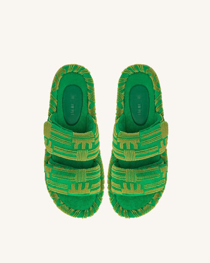 Jw Pei Lexi Terry Slide Sandal Green