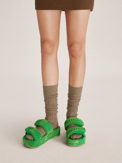 Jw Pei Lexi Terry Slide Sandal Green