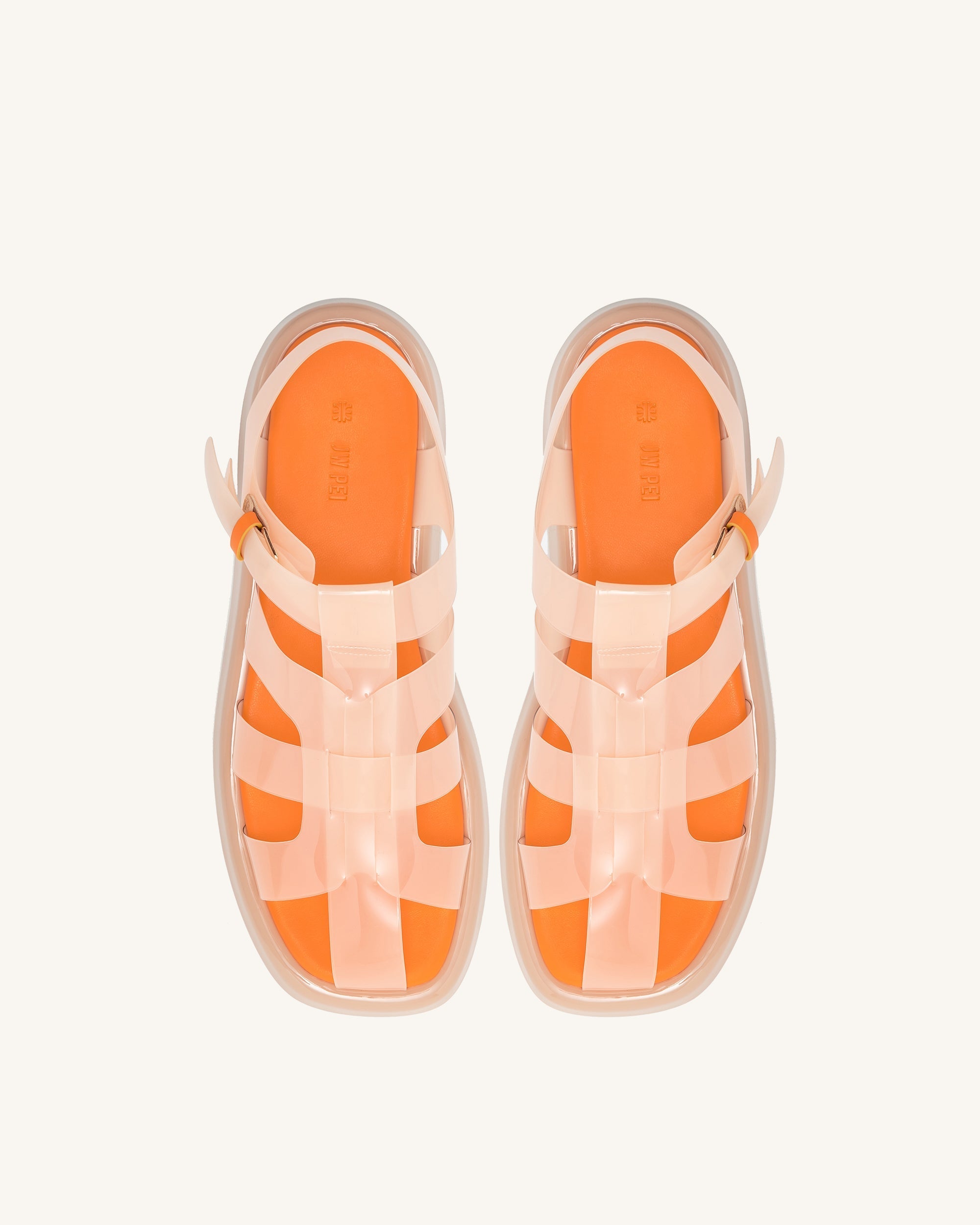 Jw Pei Piper Platform Sandal Beige & Orange