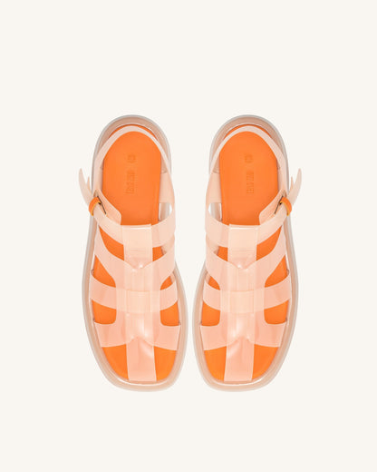 Jw Pei Piper Platform Sandal Beige & Orange