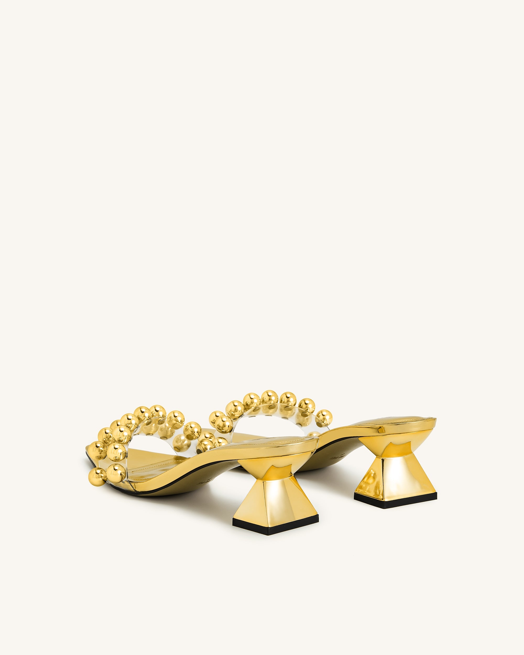 Jw Pei Gianna Beaded Strap Mules Gold