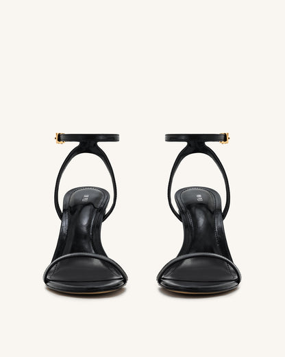 Jw Pei Alivia Gold Metal Heel Sandals Black