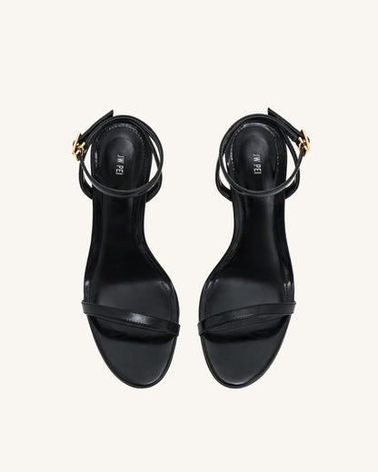 Jw Pei Alivia Gold Metal Heel Sandals Black