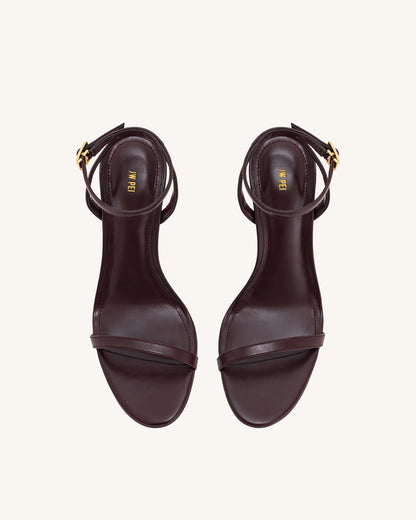 Jw Pei Alivia Gold Metal Heel Sandals Claret Red