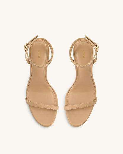 Jw Pei Alivia Gold Metal Heel Sandals Khaki