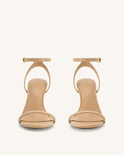 Jw Pei Alivia Gold Metal Heel Sandals Khaki