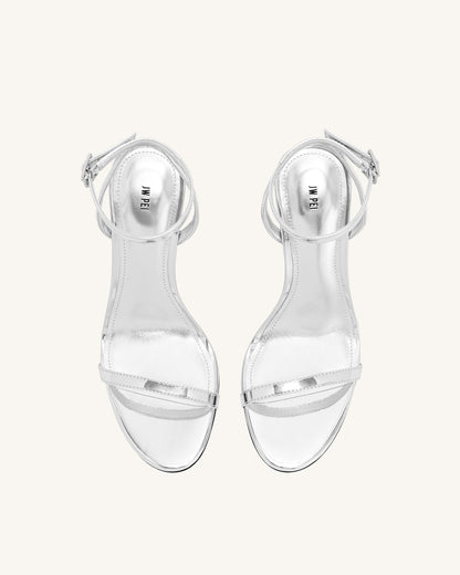Jw Pei Alivia Gold Metal Heel Sandals Silver