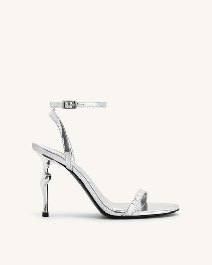 Jw Pei Alivia Gold Metal Heel Sandals Silver
