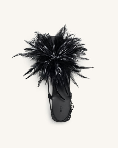 Jw Pei Fluffy Flats Sandals Black