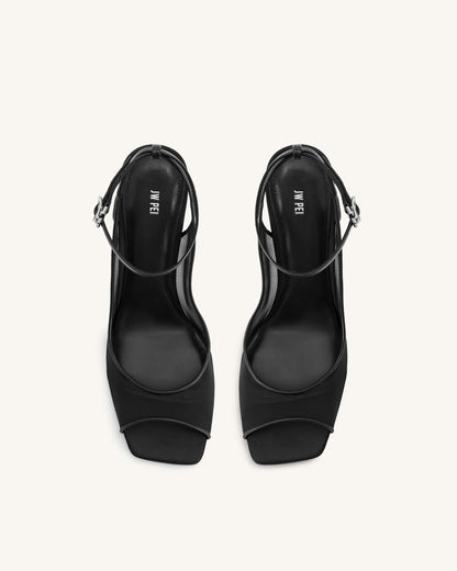 Jw Pei Serenity Open Toe Mesh Slingback Sandals Black