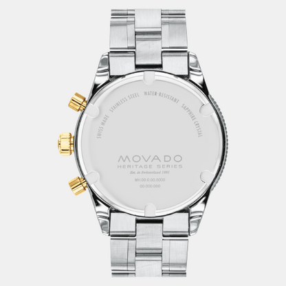 Movado Heritage Calendoplan S Men Quartz Green Dial Chronograph Stainless Steel Watch 3650167