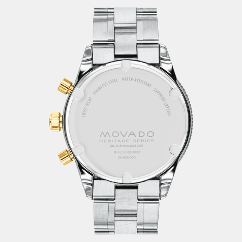 Movado Heritage Calendoplan S Men Quartz Green Dial Chronograph Stainless Steel Watch 3650167