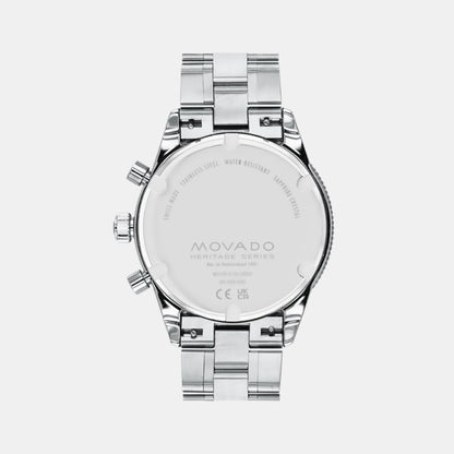 Movado Heritage Calendoplan S Men Quartz Blue Dial Chronograph Stainless Steel Watch 3650124