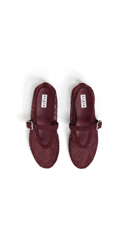 Alaïa Ballet Flats In Strass Fishnet