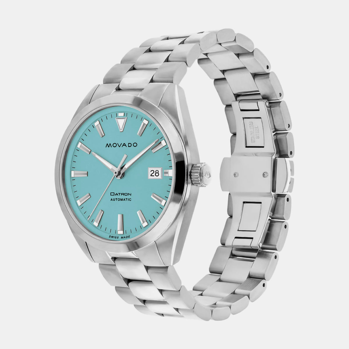 Movado Heritage Datron Men Automatic Blue Dial Analog Stainless Steel Watch 3650175