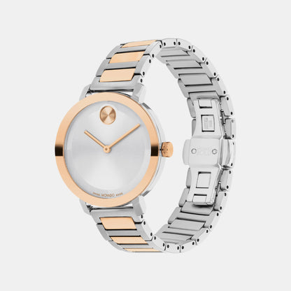 Movado Bold Evolution Women Quartz Silver Dial Analog Stainless Steel Watch 3601141