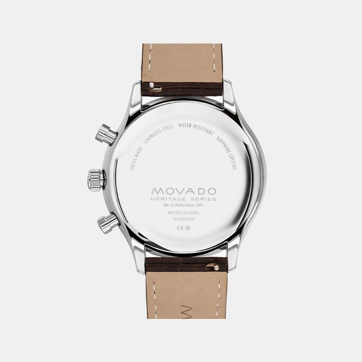 Movado Heritage Circa Men Quartz White Dial Chronograph Stainless Steel Watch 3650132