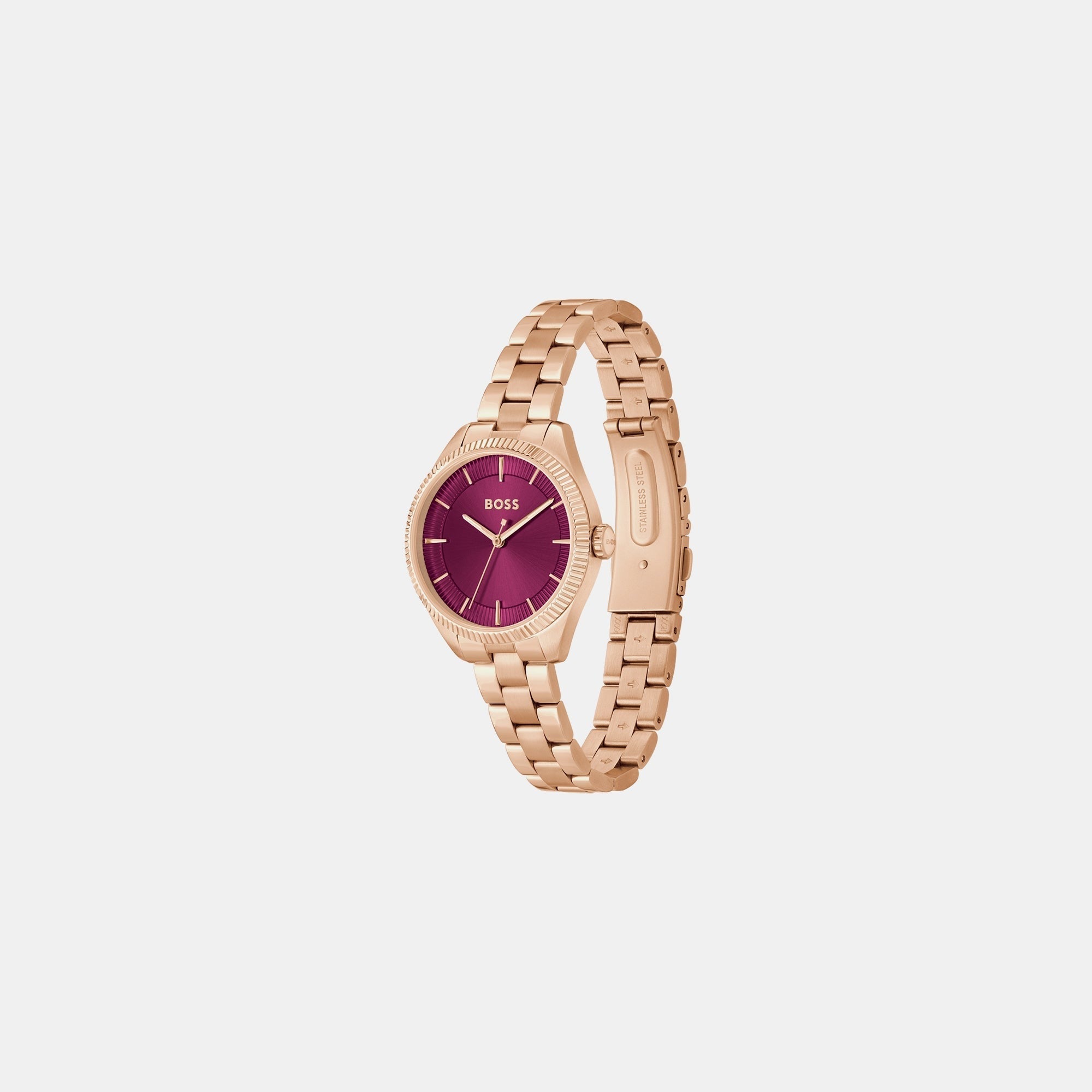 Boss Sage Women Quartz Red Dial Analog Stainless Steel Watch 1502728