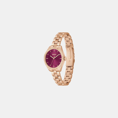 Boss Sage Women Quartz Red Dial Analog Stainless Steel Watch 1502728