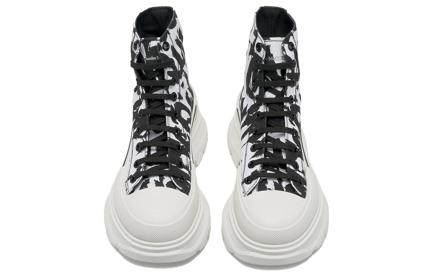 Alexander Mcqueen Graffiti Tread Slick Boot White Black
