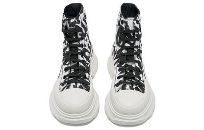 Alexander Mcqueen Graffiti Tread Slick Boot White Black