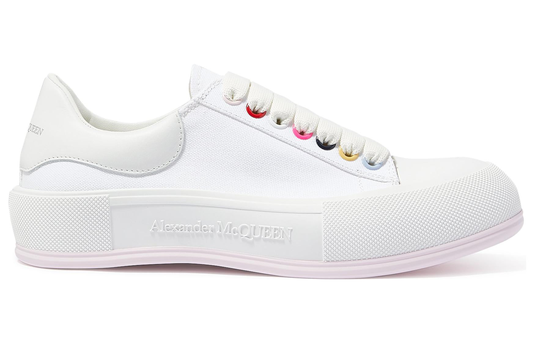 Alexander McQueen Deck Skate Plimsoll Lace-Up White Multi (Women's)