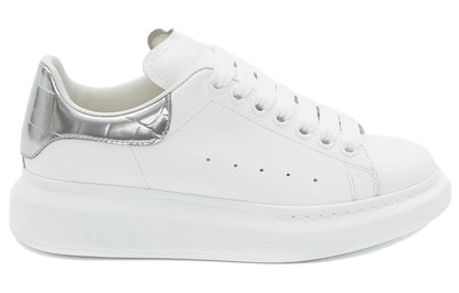 Alexander McQueen Oversized White Silver Croco (Women's)