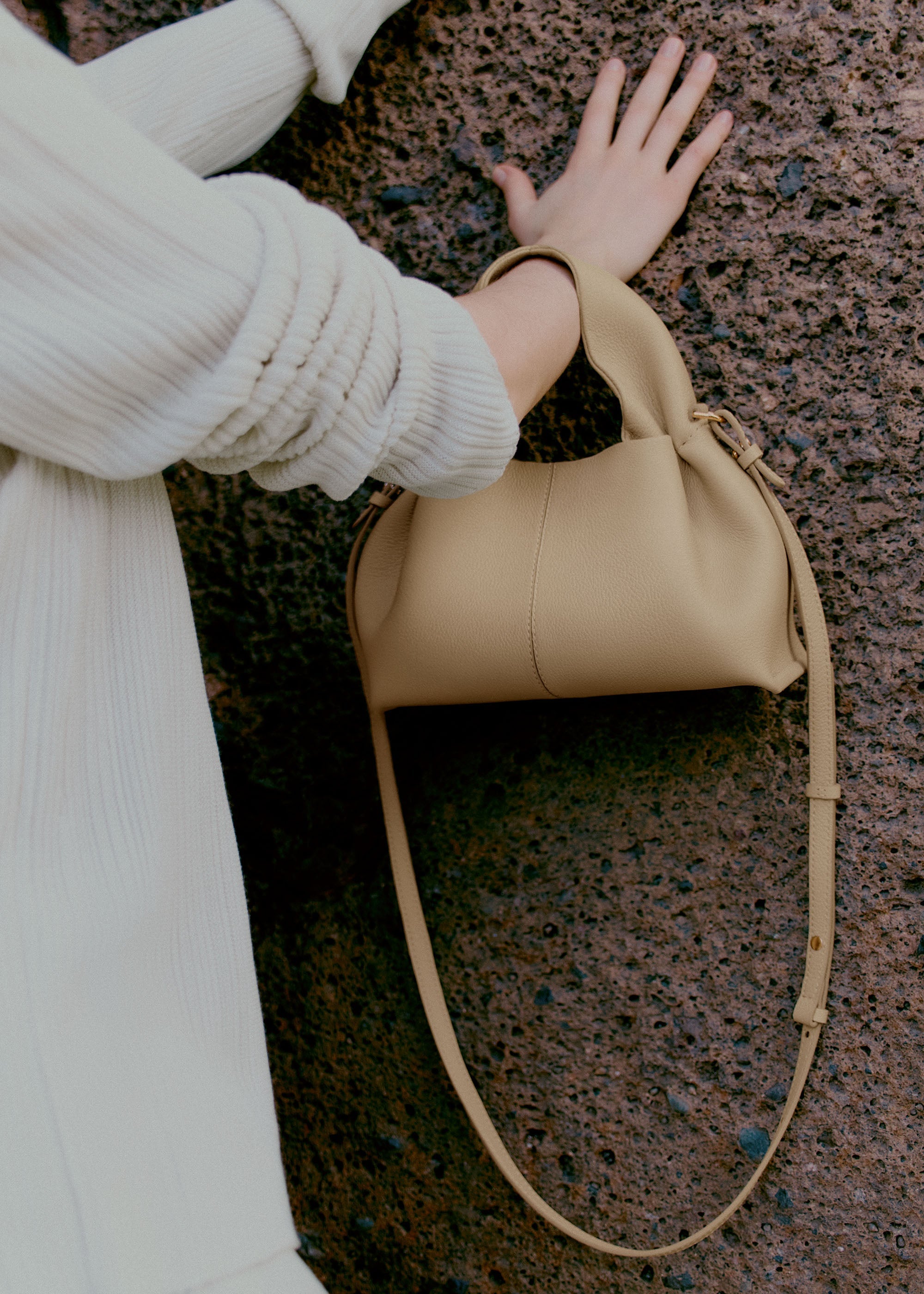 Polene Numero Neuf Mini Textured Sand India | Kicks Machine