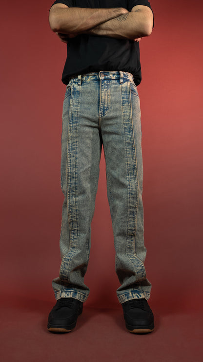 VINTAGE PLEATED DENIM MEN'S JEANS