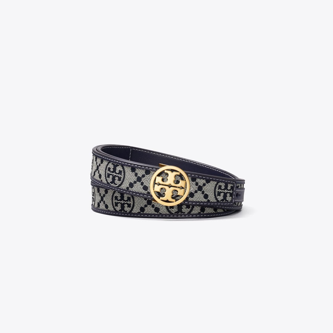 Tory Burch 1" T Monogram Miller Belt Tory Navy